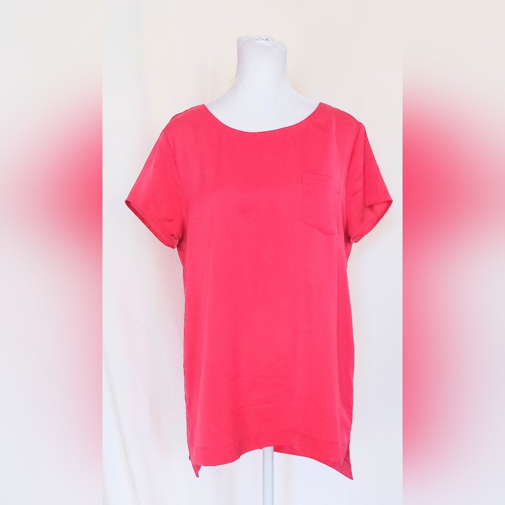 J. Crew Short Sleeve Pocket Blouse Shirt Pink Size Small
